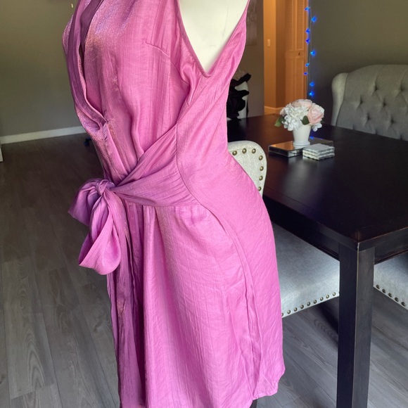 COPY - Unique 21 Pink Satin Mini Dress - Picture 4 of 10